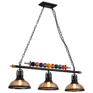 Metal Glass LED Pendant Lamp Billiards Decoration for American and Vintage