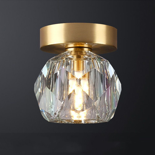 Brass and Glass Geometric Sphere LED Ceiling Light – Modern Style