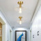 Copper Glass LED Ceiling Light Corridor for Vintage