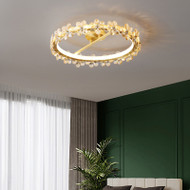 Metal Crystal Flower LED Ceiling Lamp Bedroom for Nordic and Modern