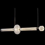 Glass Wrought Iron Pendant Light LED Frisbee Shape for Modern