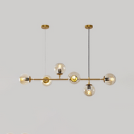 PIQUET Glass Chandelier light for Study, Bedroom & Dining – Minimalist Style 