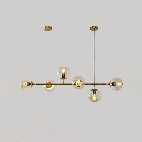 PIQUET Glass Chandelier light for Study, Bedroom & Dining – Minimalist Style 