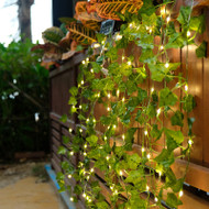 Daniel Copper Wire Maple Leaf Green Cane Garden Lamp for Modern
