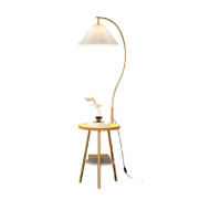 Curvy Hybrid Floor Lamp with Pleats Nordic Style