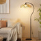ICHIKA Straw Weaving / Marble Dimmable Floor Lamp for Study, Living Room & Bedroom - Japanese Style