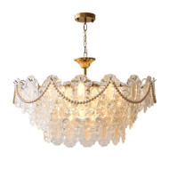 ESME Glass Chandelier for Living Room & Dining Room - French Retro Style