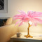 LAYLA Resin Table Lamp with Feathers for Leisure Area, Study & Bedroom - Nordic Style