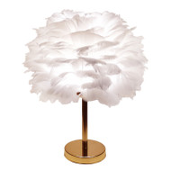 AMELIA Iron Table Lamp with Feathers for Leisure Area, Study & Bedroom - Modern Style