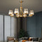 JAYLEY Brass Glass Chandelier for Living Room & Dining - Modern Style