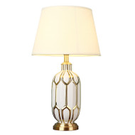 ANTOINETTE Ceramics Linen Table Lamp for Study, Living Room & Dining - Modern Style