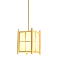 HOKU Wooden Pendant Light for Study, Bedroom & Balcony - Japanese Style