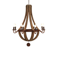 HALCYON Solid Wood (Wrought Iron Bracket) Chandelier Light for Living Room & Dining - American Style 