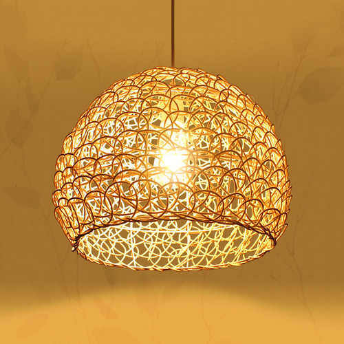 THALASSO Rattan Pendant Light for Living Room, Bedroom & Dining - Pastoral Style
