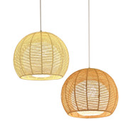 HUDSON Hemp Rope Pendant Light for Bedroom, Living Room & Dining - Pastoral Style