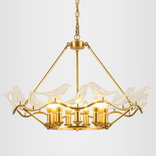 ORIOLE Copper Chandelier Light for Bedroom & Living Room - Modern Style