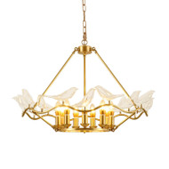 ORIOLE Brass Chandelier Light for Bedroom, Dining & Living Room - Modern Style