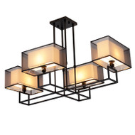 VINA Fabric Chandelier Light for Study, Living & Dining Room - New Chinese Style
