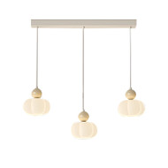KURI Metal Pumpkin Pendant Light for Dining Room & Island - Cream Style