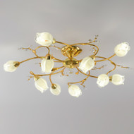 FLEUR Crystal Ceiling Light for Bedroom, Living & Dining Room - French Countryside Style