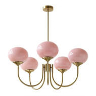 SALLY Glass Chandelier for Bedroom, Dining & Living Room - Cream Style