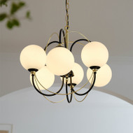STELLA Glass Chandelier Light for Bedroom, Living & Dining Room - Bauhaus Style