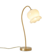 AOIFE Brass Table Lamp for Living Room, Bedroom & Study - Cream Style