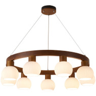 ALENA Wooden Chandelier Light for Bedroom, Dining & Living Room - Japanese Style