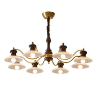ALENA Brass Chandelier Light for Bedroom, Dining & Living Room - Retro Style