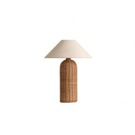 ERNEST Rattan Table Lamp for Bedroom & Study - Wabi-Sabi Style
