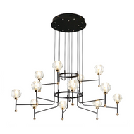CORNELIA Glass Chandelier Light for Dining Room, Bedroom & Living Room - Modern Style