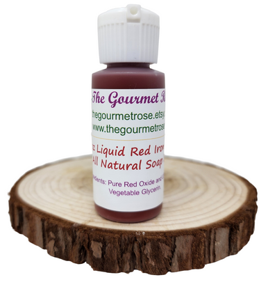 1 oz LIQUID RED IRON OXIDE PIGMENT Soap Dye Colorant 100% Natural Color Bath Bomb Cosmetic Grade Oil Water Dispersible Dropper Bottle Melt And Pour & Cold Process