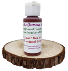 1 oz LIQUID RED IRON OXIDE PIGMENT Soap Dye Colorant 100% Natural Color Bath Bomb Cosmetic Grade Oil Water Dispersible Dropper Bottle Melt And Pour & Cold Process