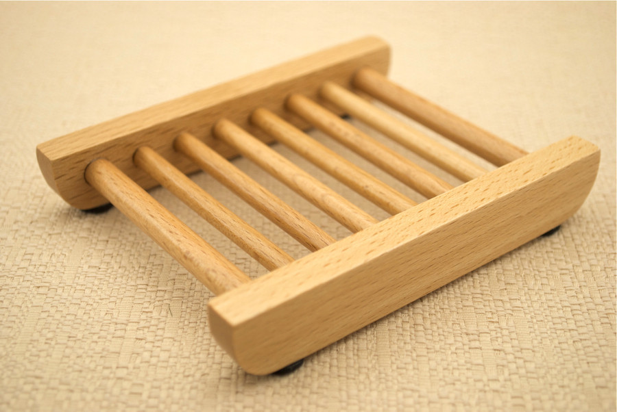 SLATTED LADDER WOODEN SOAP DISH Dishes Solid Beech Wood Beechwood