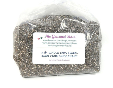1 lb CHIA SEEDS Culinary Food Grade Chef 100% Natural Pure Baking Cooking Soap Making Exfoliant Exfoliates Smoothies Smoothie Vegan Omega 3 Superfood Super Food Antioxidant Iron Protein Omega-3