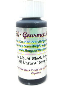 1 oz LIQUID BLACK IRON OXIDE PIGMENT Cosmetic Grade Mineral Makeup Soap Natural Dye Color Colorant Oil Water Dispersible COLD PROCESSED & HOT PROCESS MELT AND POUR SOAP