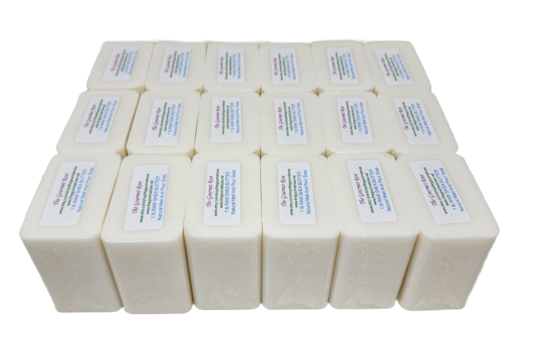 18 lb RAW SHEA BUTTER MELT AND POUR SOAP 100% All Natural Pure Unrefined  Shea Nut Base Opaque No Chemical SLS SLES Free Soy Free Luxurious Vegetable  Oil Vegan Glycerin Premium Glycerine