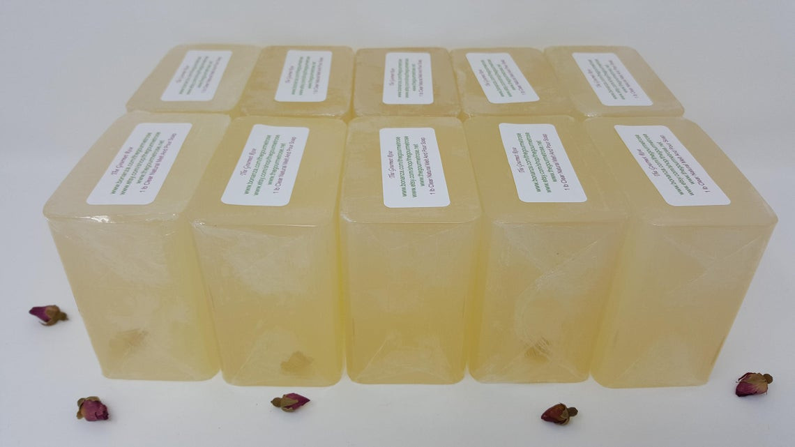 10 lbs ORGANIC OIL CLEAR MELT AND POUR SOAP 100% All Natural Glycerin Base  Bulk Wholesale - THE GOURMET ROSE