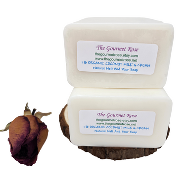 2 lb ORGANIC COCONUT MILK & Cream Soap Melt And Pour Base Vegan Glycerin 100% All Natural Base Easy Soap Making No SLs Paraben Sulfate Free