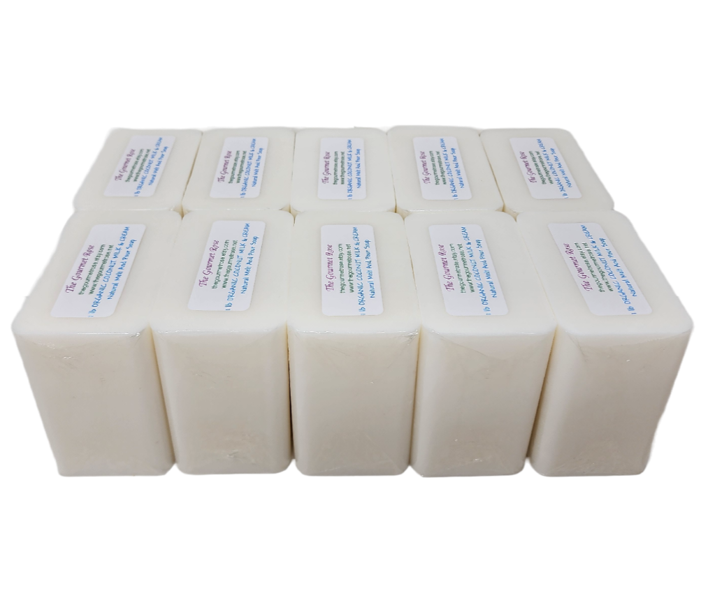 10 lb ORGANIC COCONUT MILK & Cream Soap Melt And Pour Base Vegan Glycerin  100% All Natural Base Easy Soap Making No SLs Paraben Sulfate Free  Wholesale Bulk - THE GOURMET ROSE