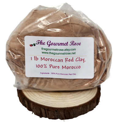 Moroccan red clay rhassoul pure cosmetic facial body mud mask 100% pure