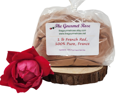 1 lb FRENCH RED CLAY Organic Illite 100% Pure Body Wrap Cosmetic Grade Mineral Face Facial Mud Mask Natural Normal Skin Detox Shaving Soap