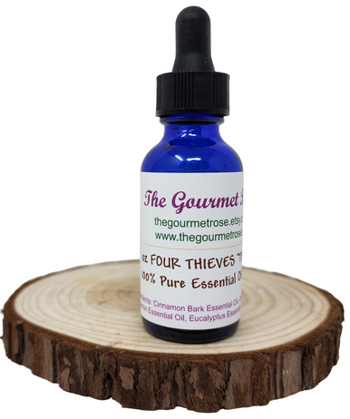 1 oz FOUR THIEVES ESSENTIAL OIL Blend Pure Blended Aromatherapy Soap Candle Natural Clove Cinnamon Lemon Eucalyptus Rosemary Undiluted