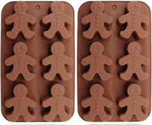 3D GINGERBREAD MAN 3.5" Tall Mold Soap Ginger Bread Men Silicone Cookies Kids Baking Chocolate Rubber Wax Tart Melt Ice Cube Baking 6 Cavity