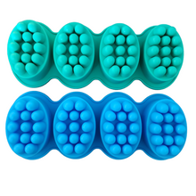 5 oz OVAL SILICONE MOLD Massage Soap Melt and Pour Molds Individual Bar Chocolate Rubber Lotion Bath Bomb Soapmaking Candy Making 4 Cavity