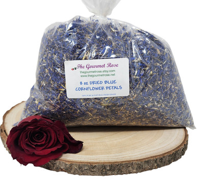 8 oz ORGANIC BLUE CORNFLOWER PETALS Dried Edible Flowers Herbs 100% Natural Tea Culinary Grade Bachelor Buttons 1/2 lb