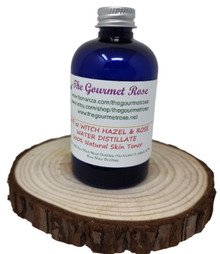 4 oz ORGANIC ROSEWATER TONER Witch Hazel Rose Water Aloe Vera Face Facial Cleansing 100% All Natural No Alcohol Free Normal Mature Skin