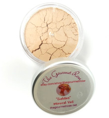 GOLDEN MINERAL VEIL Finishing Setting Loose Mineral Booster Powder Bare Flawless Minerals Photogenic Oil Absorbing Finish Cover Matte Yellow Corrector Dark Under Eye Concealer Full Size WORKS WELL WITH FAIR, LIGHT & MEDIUM WARM SKIN TONES Large Jar