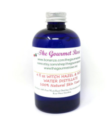 8 oz WITCH HAZEL & ROSE WATER TONER Astringent Rosewater Alcohol Free 100% All Natural Anti-Aging MATURE & NORMAL SKIN