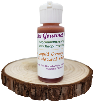 1 oz LIQUID ORANGE ANNATTO 100% Natural Soap Dye Color Colorant Mineral Makeup Cosmetic Grade Vegan Herbal Fruit/Vegetable Derived